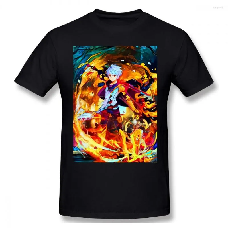 As camisetas masculinas são erradas tentar pegar garotas em uma masmorra Familia Myth Anime Homme Pure Algodão Grande Camiseta de Manga Curta