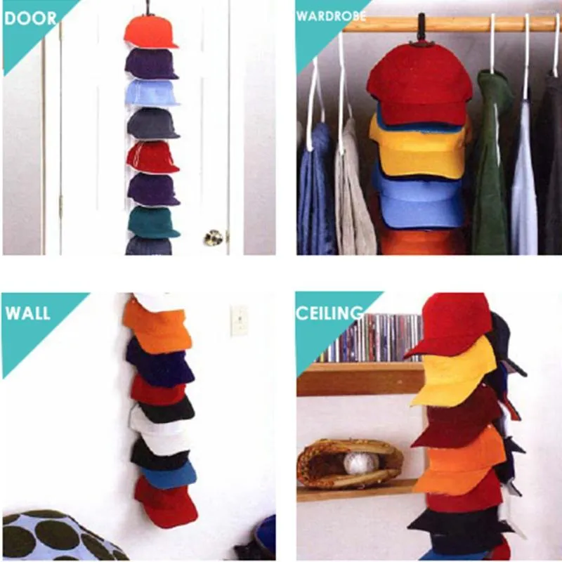 Ganchos ajustables sin costuras sobre la puerta gancho cuerda colgante sombrero gorra de béisbol soporte organizador ropa conveniente colgador de accesorios