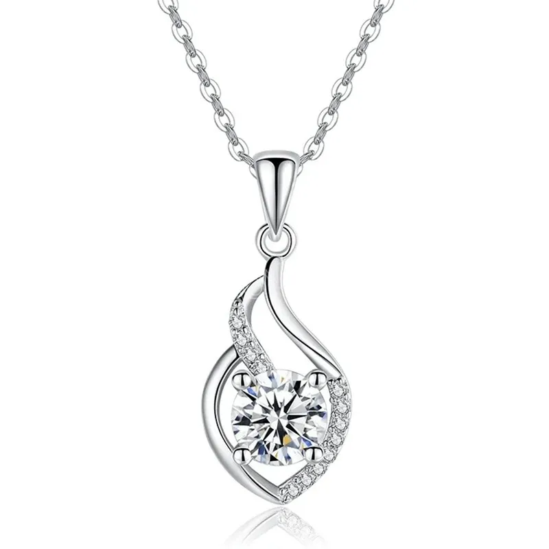 Collana da sposa con temperamento, ciondolo con zirconi bianchi, accessori per il collo da donna eleganti, gioielli di dichiarazione