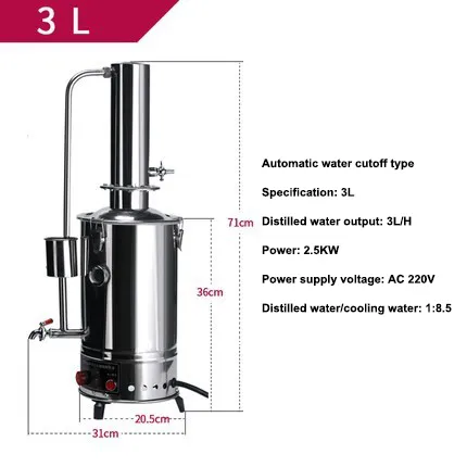 20L Stainless Steel Water Distiller Automatic Pure From