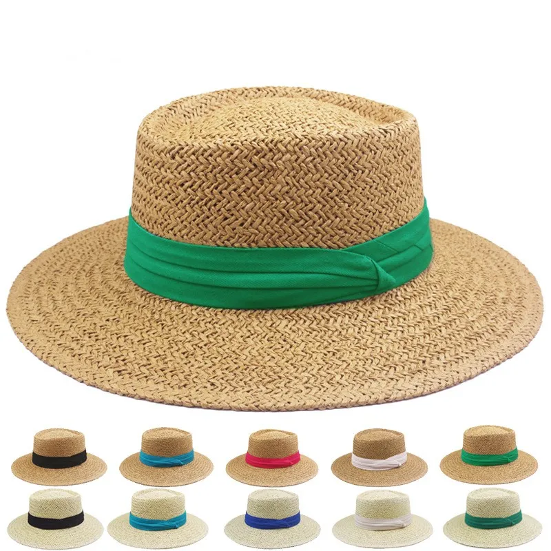 여름 파나마 순수한 손으로 짠 짚 모자 새로운 야외 태양 모자 해변 홀리데이 해변 모자 모자 넓은 챙 모자 남성 오목한 통기성 버킷 모자 패션 액세서리 BC510