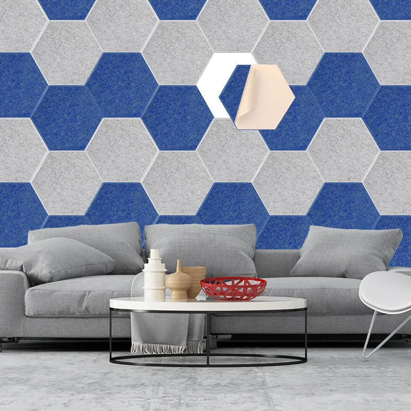 Panneaux acoustiques auto-adhésifs hexagone, mur insonorisant haute densité  12 pièces
