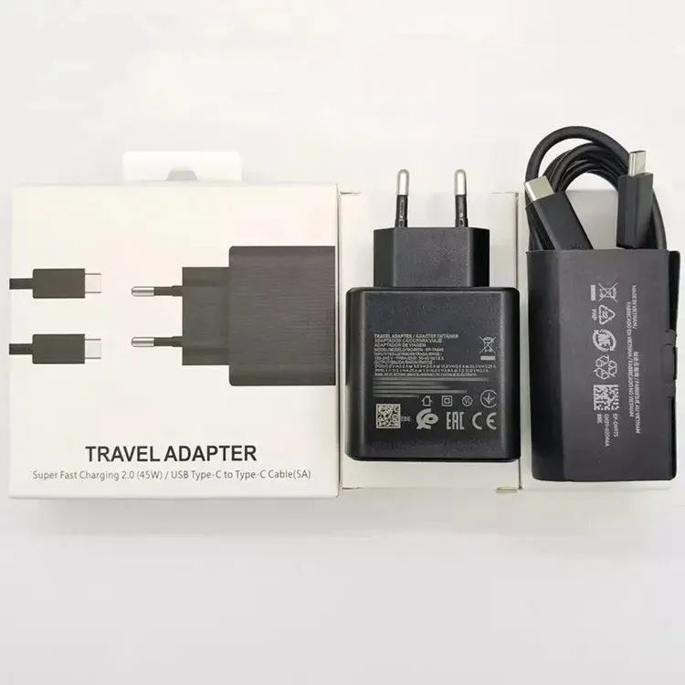 Chargeur de téléphone portable ultra rapide 45W EU EP-TA845, câble adaptateur de Type C pour Samsung GALAXY Ultra S21 A91 A71 A80 Note 10 20 S20 Plus S20