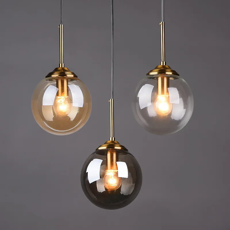 Modern glazen hanglamp voor woonkamer slaapkamer decoratie restaurant rook grijs glas ophanging licht