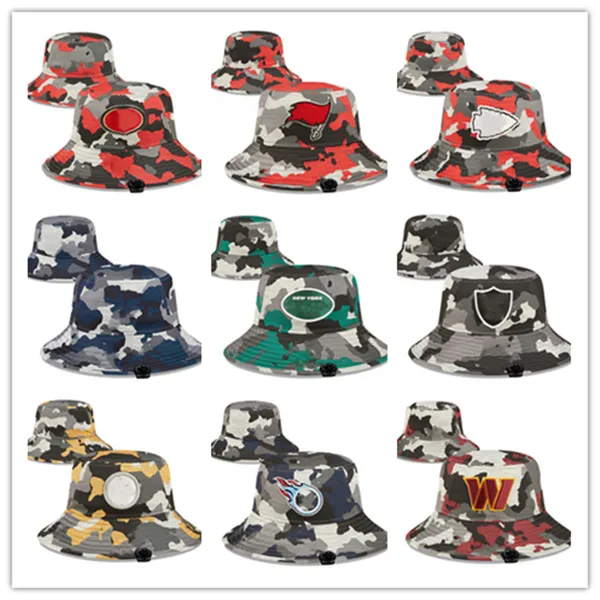 2023 Football Buckets Cap Camo Snapbacks Regulowany Team Bucket Hat All Color Mix Match Order All Caps