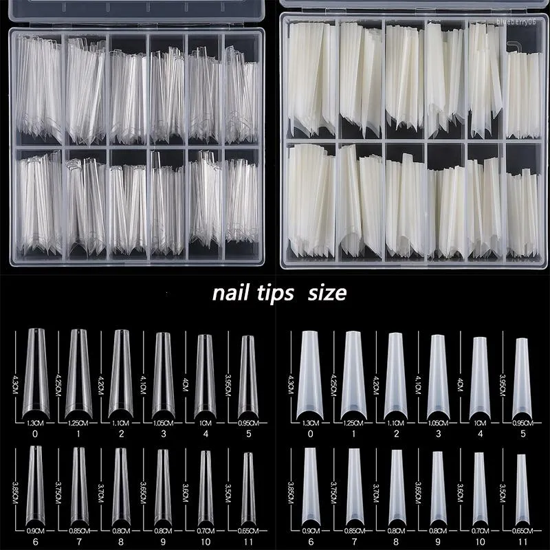 False Nails 240pcs/box Denim Nail Tips -Coffine Falses Manicure Tools Acrylic Nails-long Art Half -cover TD86-1&3