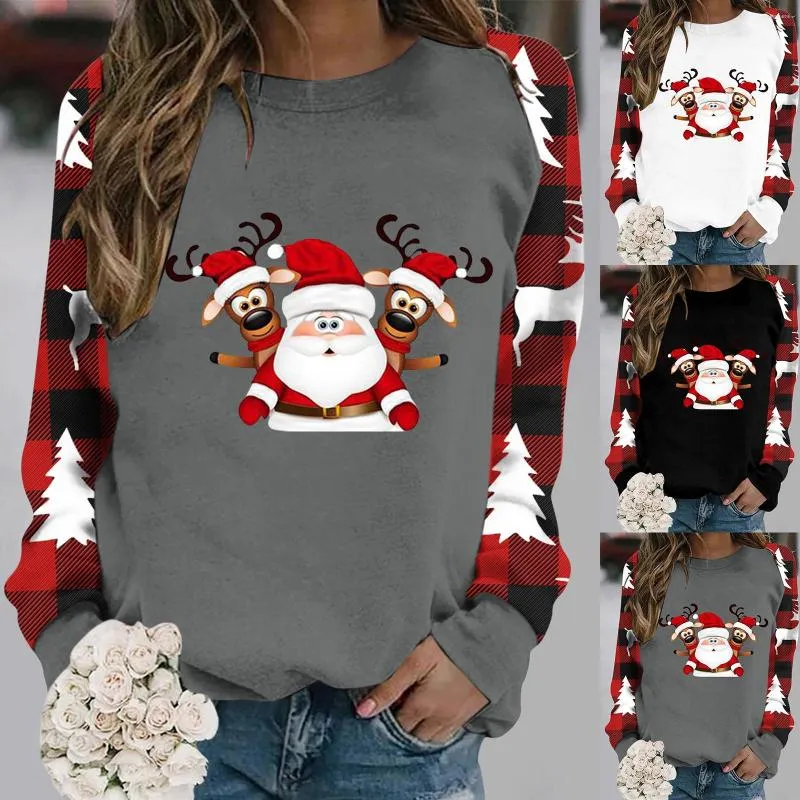 Blusas para mujer, Tops 3d abstractos sexis, Chemisiers navideños con estampado de Papá Noel, blusa para mujer, camisas de retazos para