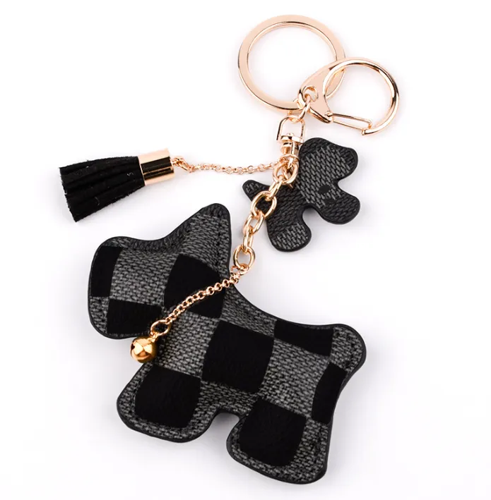 Mode coton-rempli Plaid chien gland porte-clés voiture porte-clés paquet pendentif dessin animé accessoires Plaid presbyte PU cuir poupée