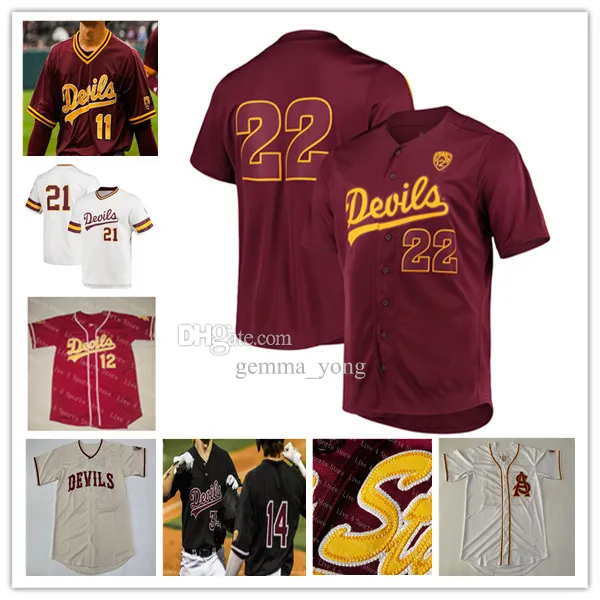 Maillot de baseball personnalisé de l'Arizona State ASU College Barry Bonds Reggie Jackson Luke Hill Ryan Campos Luke Keaschall Wyatt Crenshaw Khristian Curtis Ross Dunn cousu