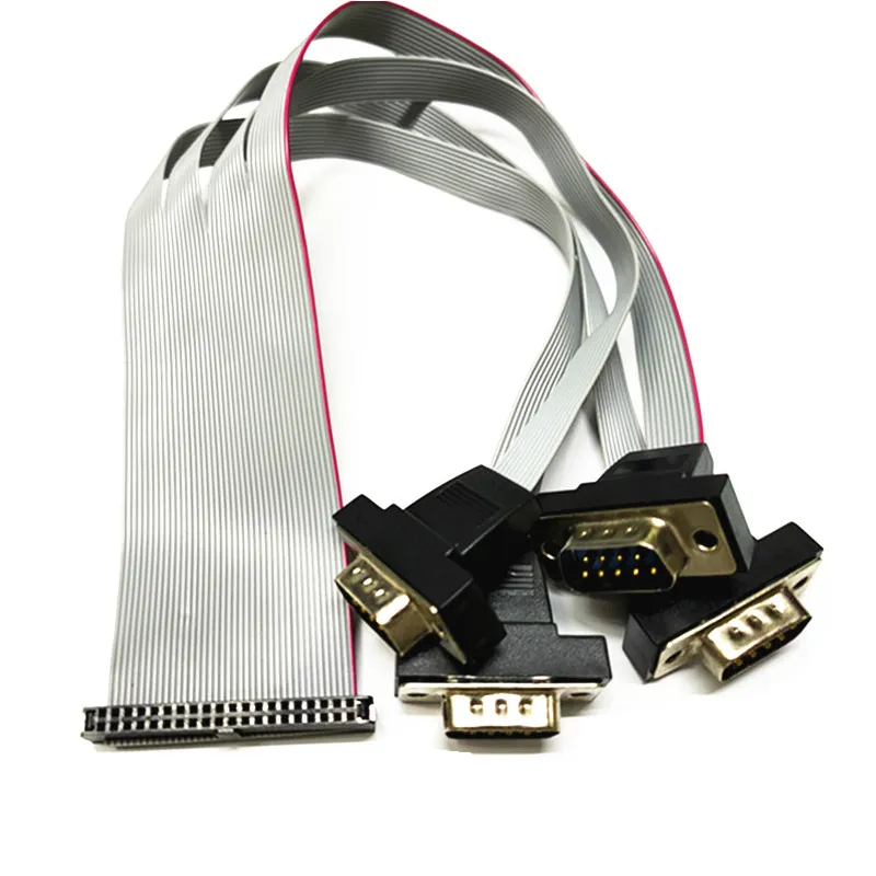 Câble de port série IPC, carte principale 1 point 4 broches DB9, ligne COM 40P à 4 ports COM IDE (espacement 2.0) 0.3m