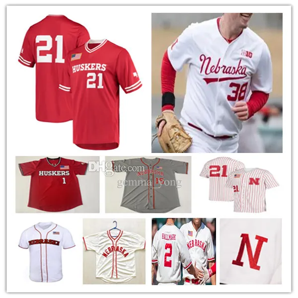 Nebraska Cornhuskers College Baseball Jersey Alex Gordon Brice Matthews Max Anderson Charlie Fischer Josh Caron Dylan Carey Casey Burnham Emmett Olson 4XL