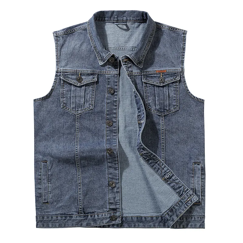 Men's Vests 8XLM e Homme Waistcoat Denim Jacket Jeans Summer Man Stretch 230320