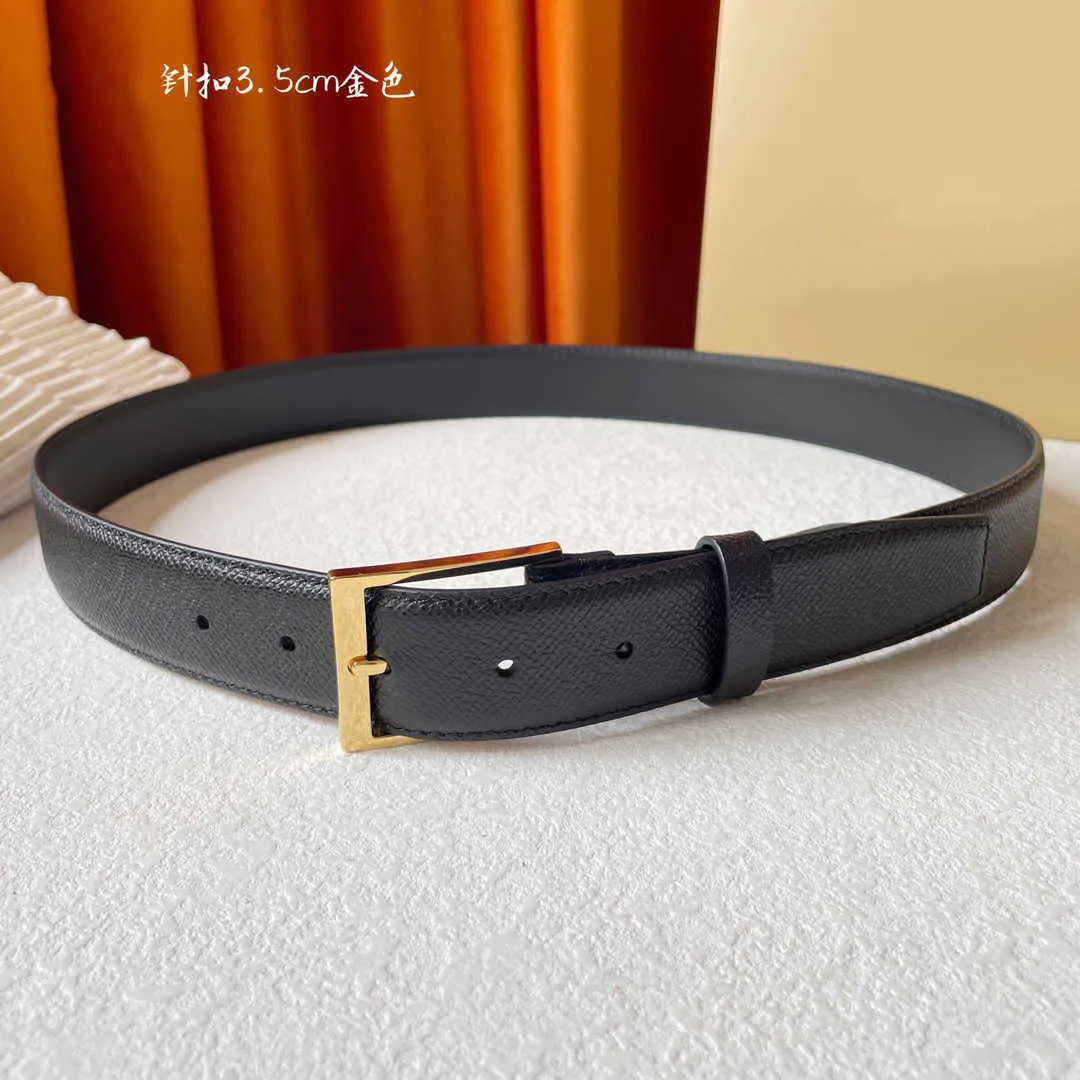 Fashion Men Belt Classic Black Lychee Grain Needle Buckle Denim Belts Luxury Designer Casual Belt Width 3.5cm High-quality With Gift Box