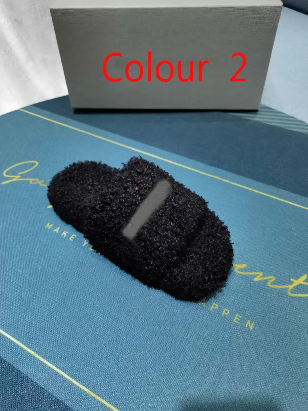 Top quality winter Men Cartoon slippers fashion Lazy black white letter women designer shoes sexy Flat Lady 100% keep warm wool flops Large size 35-42- us4-us10 With box