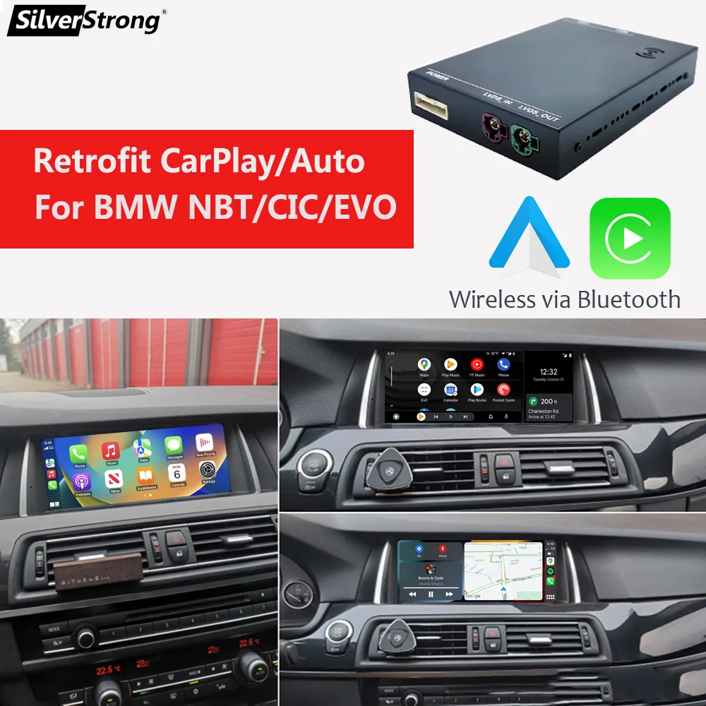 Wireless Android Auto CarPlay NBT For F10 F11 520 525 528 530 535 540 550  GT CIC EVO WIFI 2 Din Autoradio Car From Silverstrong, $229.15