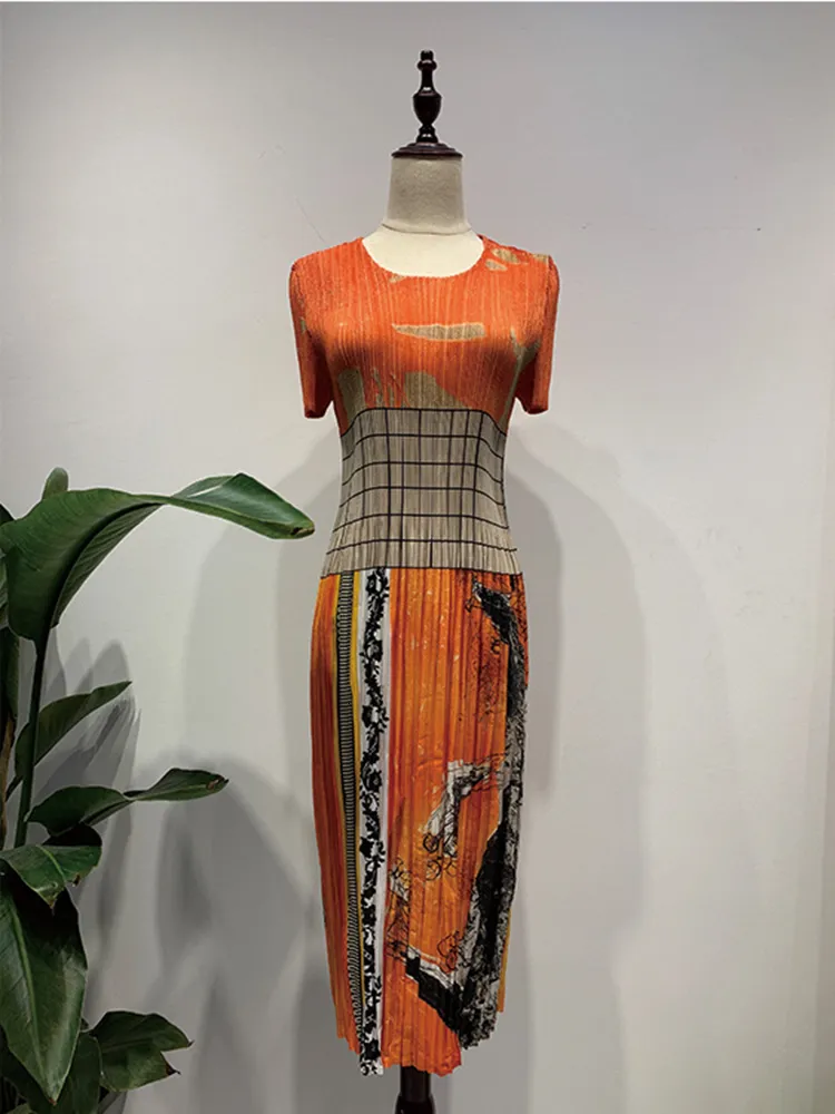 strapless open back dress One-Shoulder Pleated Colorblock Dress main image 0
