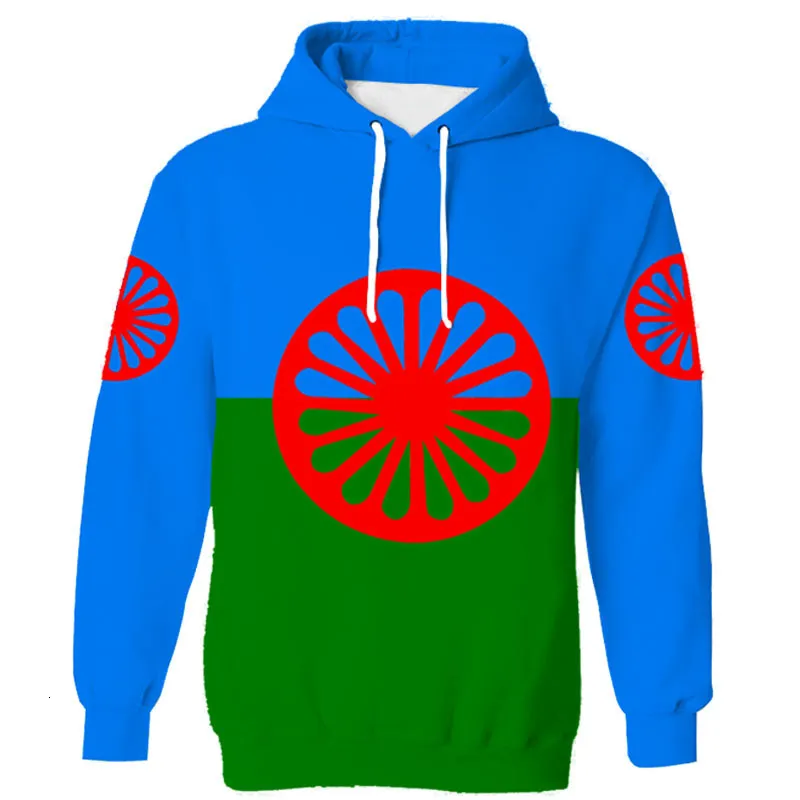 Men's Jackets Hoodie Rom Gypsy Flag Of The Romani People Sweatshirt Print Po Clothes Customizable 230321