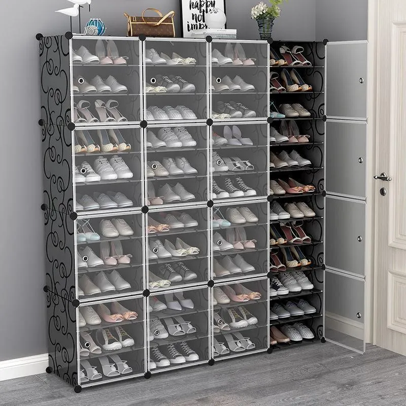 Autre organisation de ménage US Étagère à chaussures Grande capacité Stockage de bottes 12 Cube Organzie Modulaire DIY Plastique 6 niveaux 24 paires de cabine tour 230320