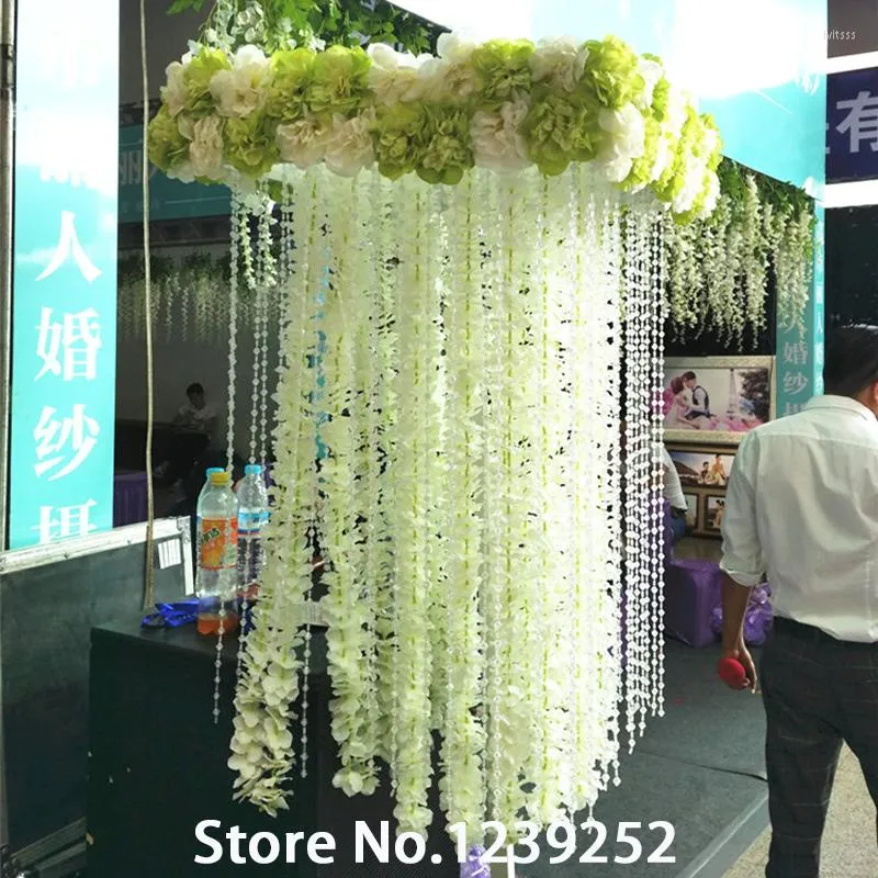 Dekorativa blommor 10st 40 "Artificial Hydrangea Garland Decoration Flower Vine Rattan Christmas Diy Festival Wedding Floral