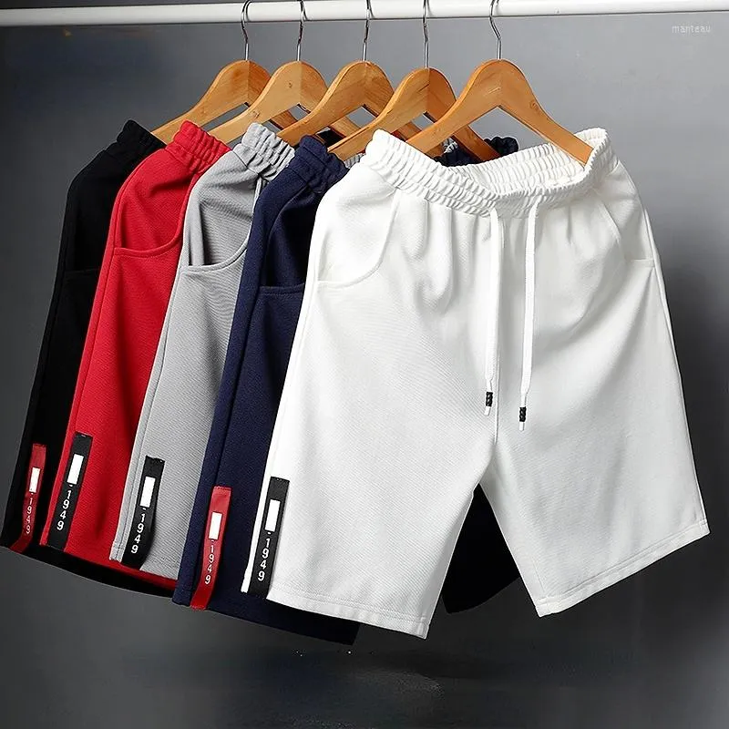 Heren shorts Casual heren buiten polyester hardloop sport elastische taille vijf broek zomer zomer losse vaste kleur honkbal