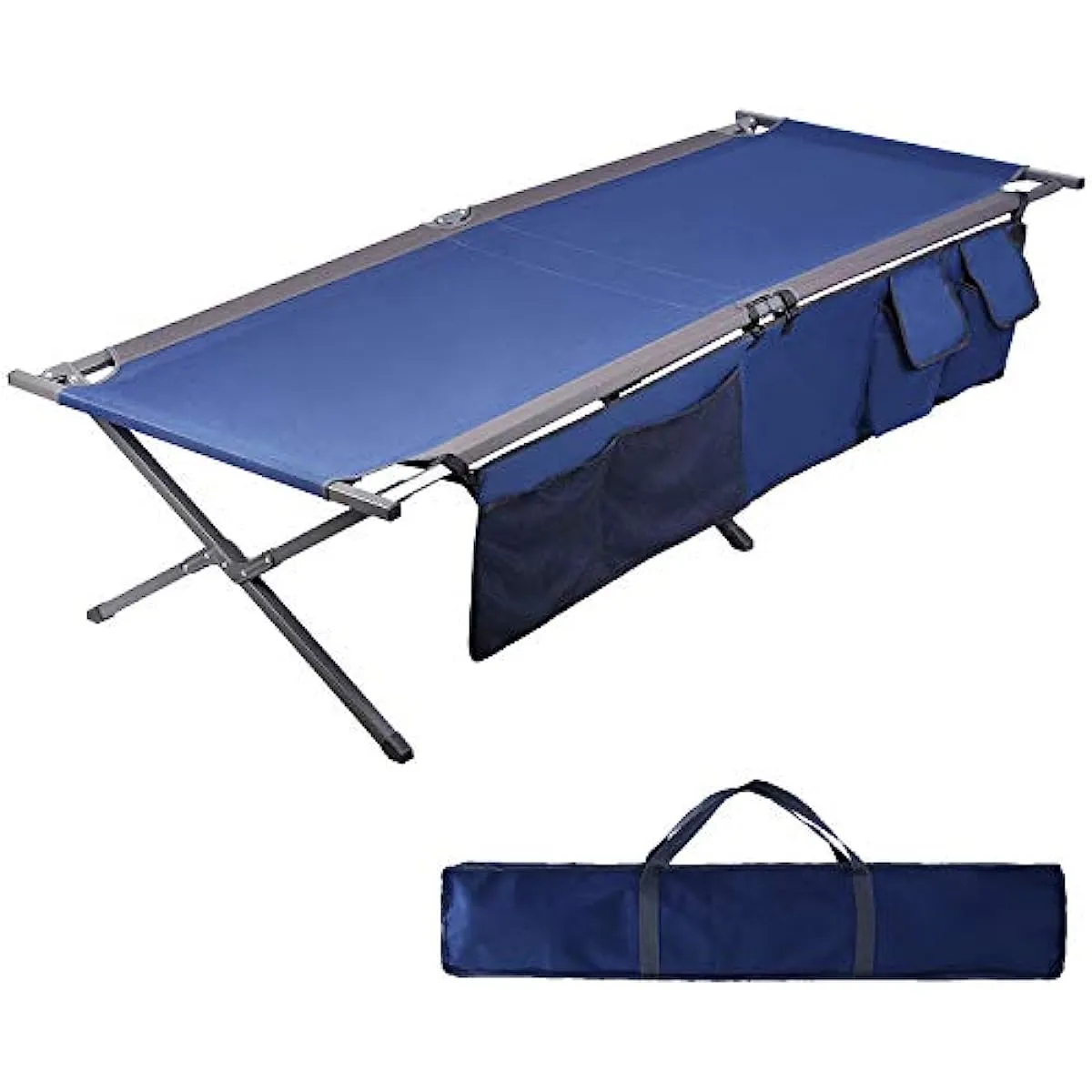 포털 접이식 휴대용 캠핑 침대 83 XL 팩 어웨이 텐트 수면 침대 측면 포켓을 가지고 가방과 사이드 포켓 ​​포함