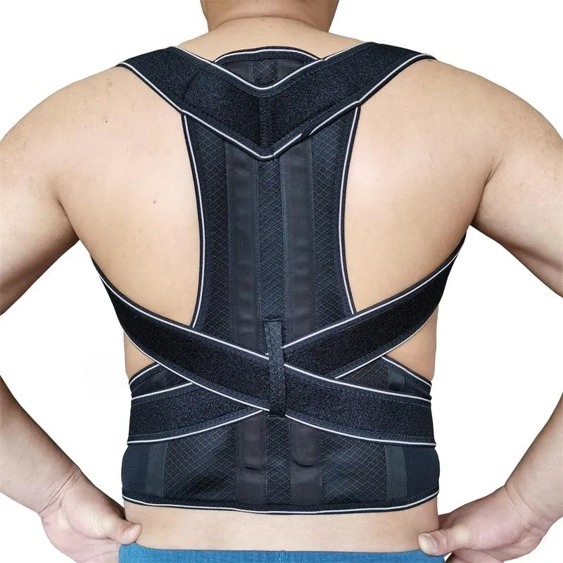 Soutien dorsal ceinture lombaire réglable colonne vertébrale gilet d'épaule extensible correcteur de Posture Correction de la douleur inférieure