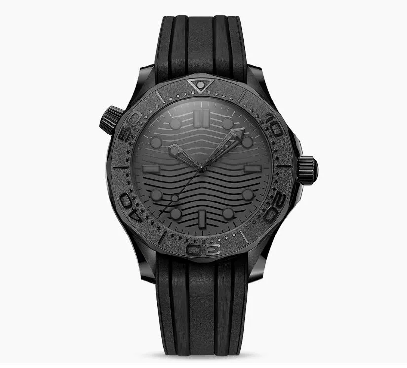 새로운 디자이너 남성은 전체 검은 자동 기계식 이동 드라이브 남성 시계 시계 스테인레스 스틸 방수 남성 손목 시계