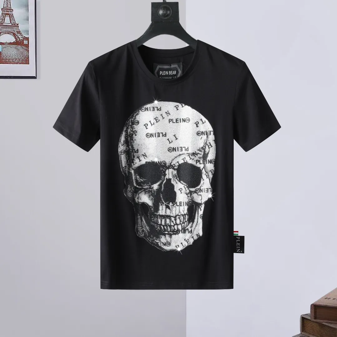 Plein Bear T-shirt Mens Designer Tshirts Vêtements de marque Hingestone Pp Skull Men T-shirt Round Neck Ss Skull And With Crystals Tshirt Top Tees 161681