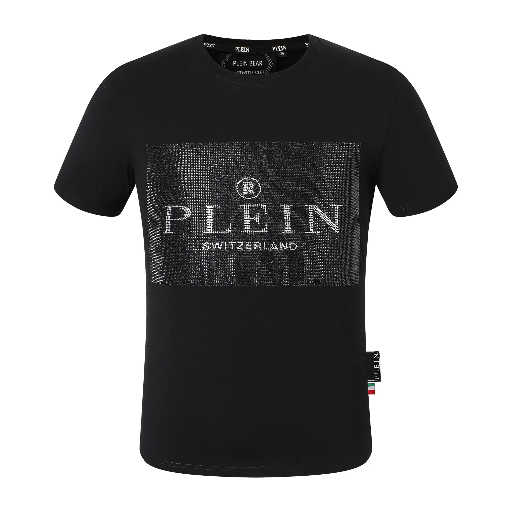 Plein Bear TシャツメンズデザイナーTシャツブランド衣類ラインストーンPPスカルメンTシャツ丸い首SSスカルとクリスタルTシャツトップティー161693