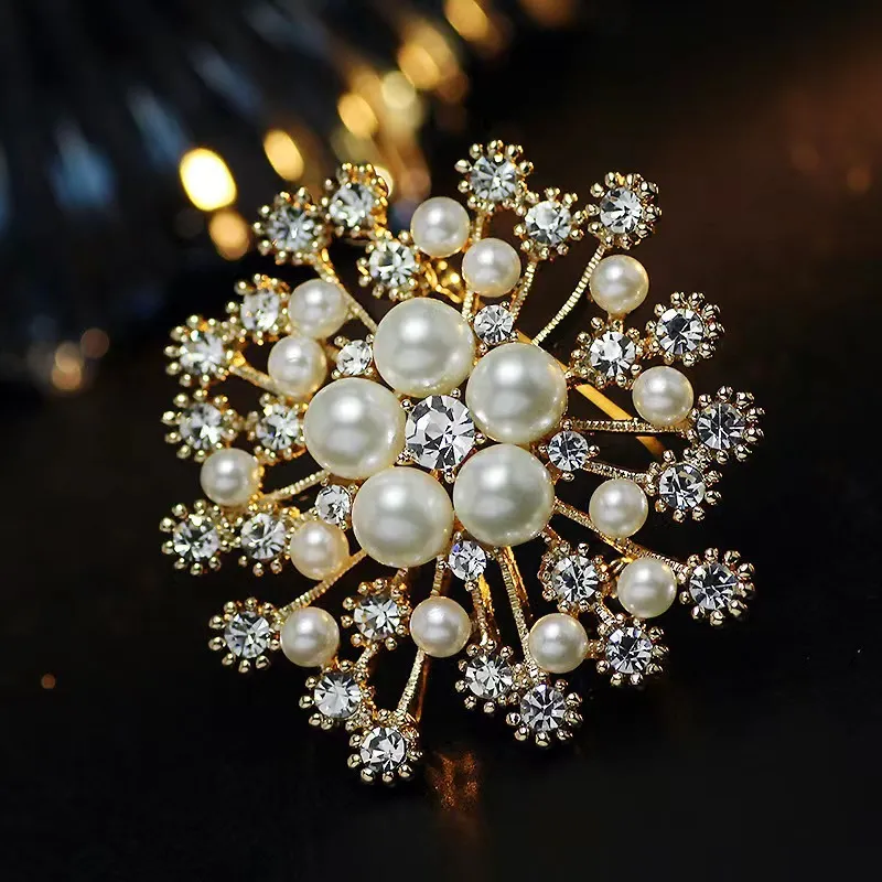 Pearl Broche Rhinestone Flower Broches For Women Broche Pin Simple Fashion Jewelry Wedding Pin Corsage Accessoires