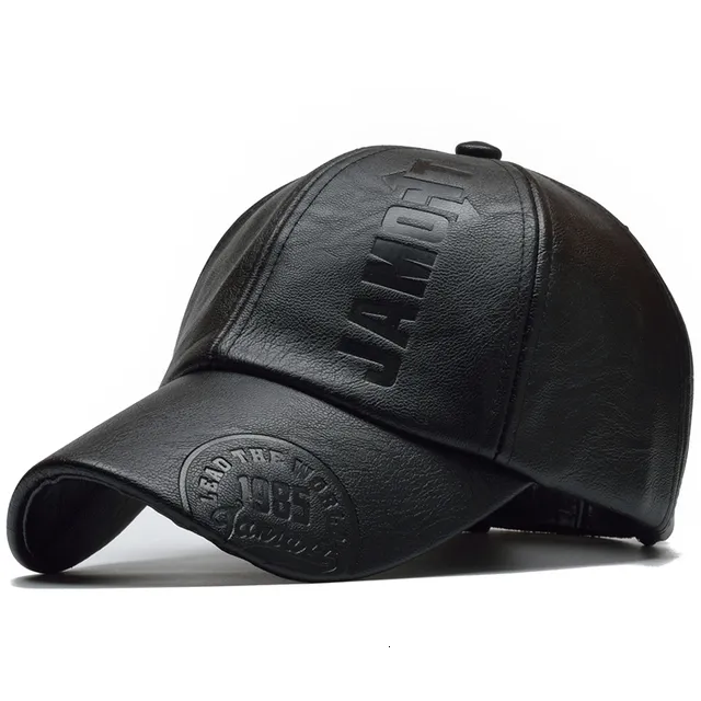 Czapki kulkowe Wysokiej jakości skórzana czapka dla mężczyzn solidna zimowa skórzana czapki baseballowe marka czapka bone męskie czapki 230320