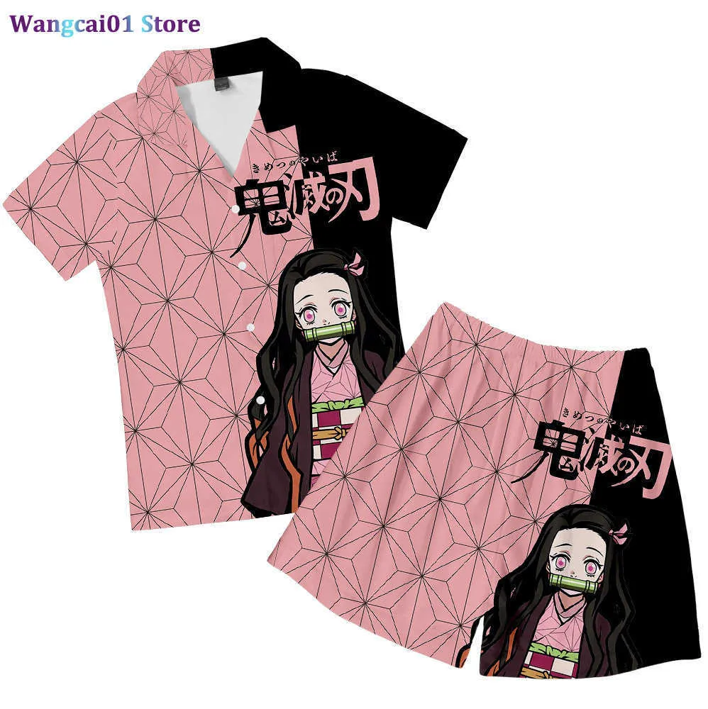 wangcai01女子Tシャツ新日本アニメドンスレイヤーコスチュームパジャマキメッツ