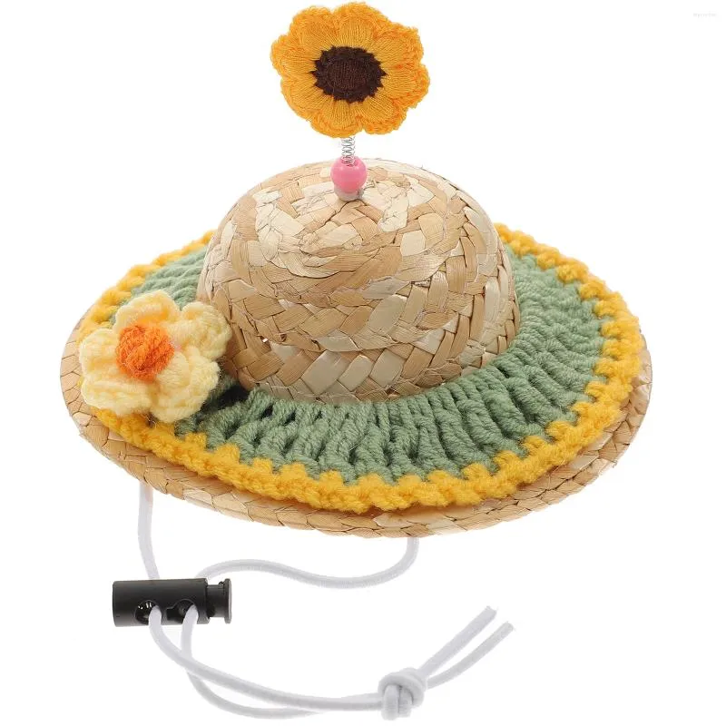 Abbigliamento per cani Cappello Pet Cat Costume Accessorio di paglia Festa di compleanno Sombrero Cappellino per cuccioli Accessori decorativi Cappelli Copricapo di laurea