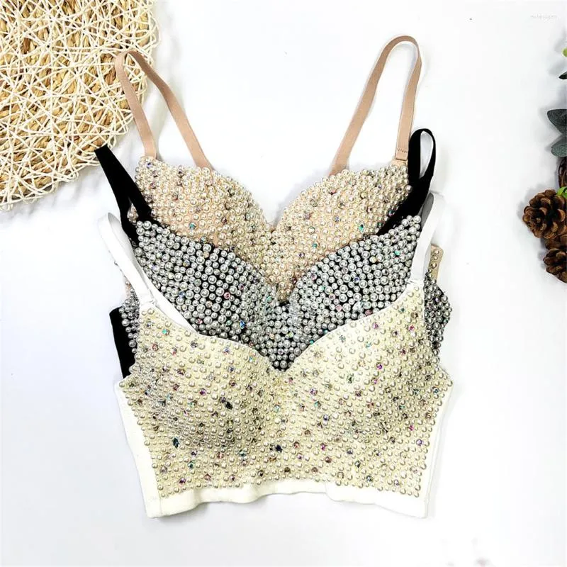 Sexy Pearl Beaded Crop Top For Women Perfect For Club Nights And