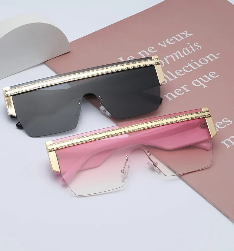 대형 프레임 디자이너 선글라스 스퀘어 선글라스 남성 비치 선글라스 UV400 고글 7색 옵션 고품질