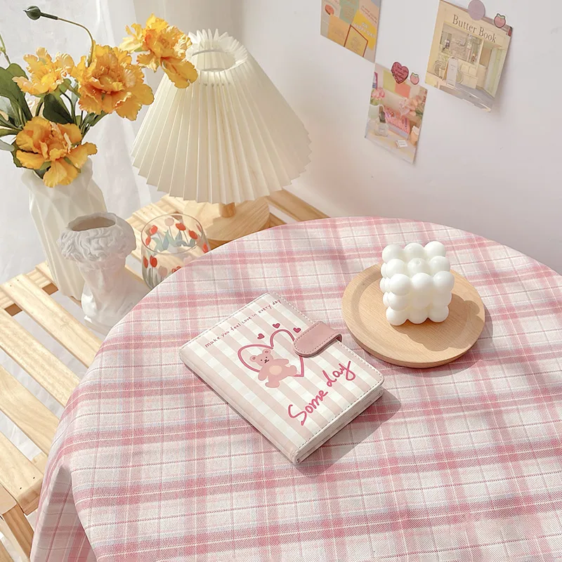 Tafelkleed Ins Plaid Japanse vers geruite stoffen slaapkamer slaapkamer slaapkamer dressing matte rechthoekig bureau decor 230321