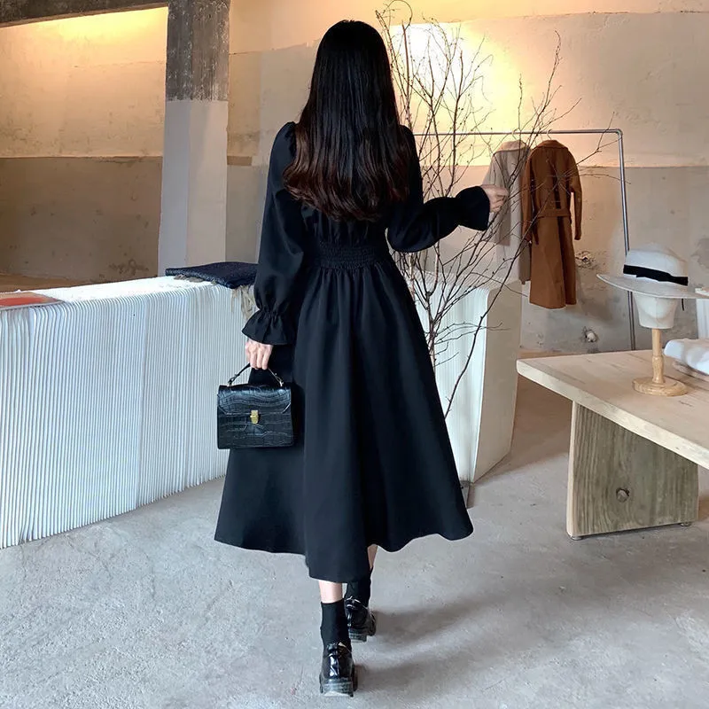 Casual Dresses Black Elegant Women Vintage Long Sleeve Spring Autumn  Floor-Length Chiffon Dress from Dhgate Basic & Casual Dresses - price 43.3