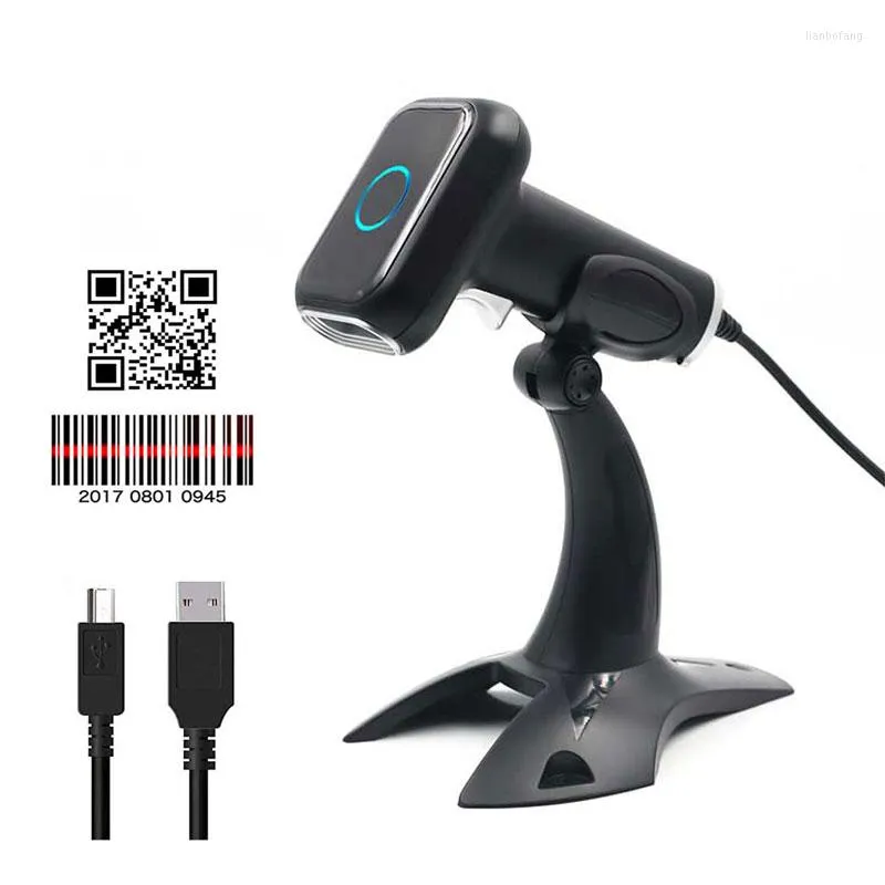 Escáner de código de barras lector de código QR automático de mano escaneo con cable de alto rendimiento para 1D 2D PDF417 Datamatrix