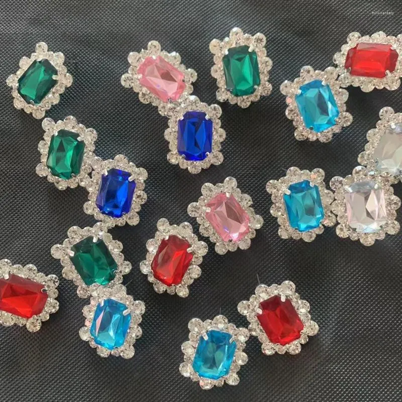 Orecchini pendenti INS colorato 5 colori cristallo grande pietra preziosa quadrata natalizia perno per donna geometrica big drop bijoux