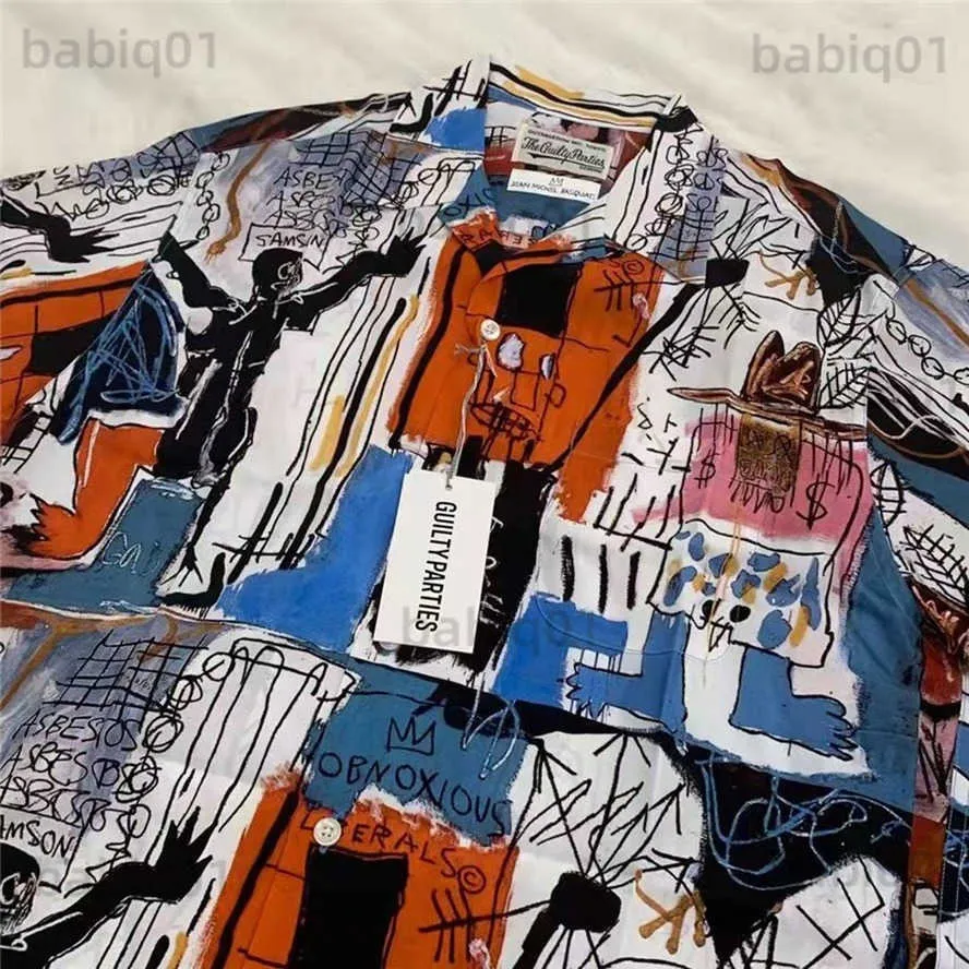 トップス WACKO MARIA Abstract Graffiti Art Print Mens Casual Shirts Graffiti WACKO MARIA Shirt Men Women High