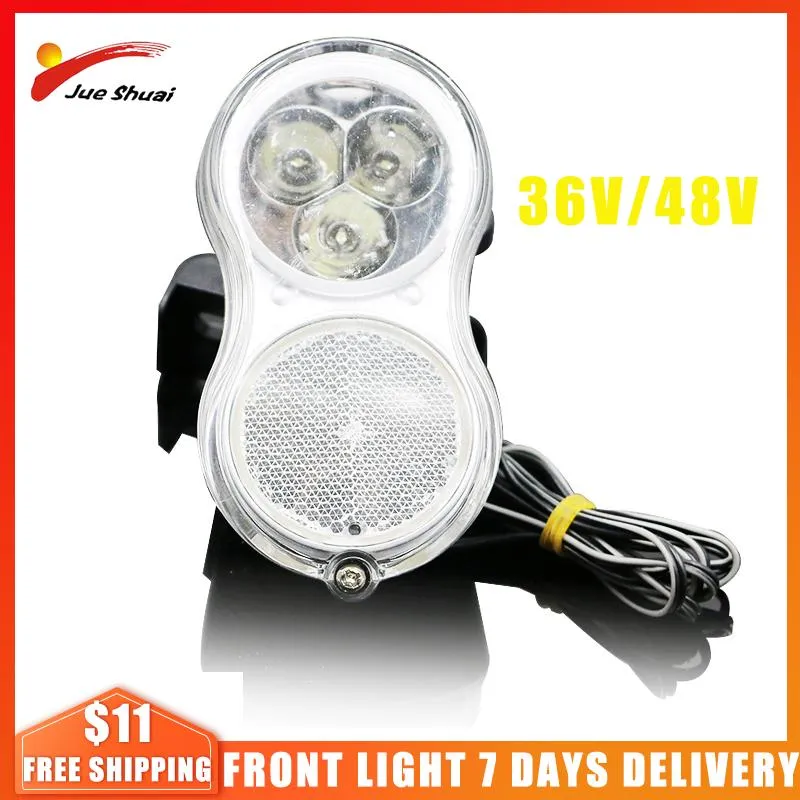 Luzes de bicicleta Bicycle Fartlight 36V 48V LED Ciclismo Lâmpada de luz frontal Tocha elétrica à prova d'água