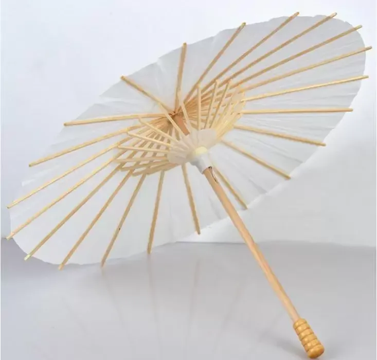 Bridal Wedding Parasols White Paper Umbrellas Beauty Items Chinese Mini Craft Umbrella Diameter 60cm SN4664
