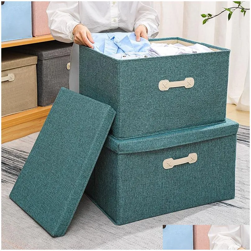 Collapsible Fabric Storage Box With Lids Decorative Square Storage Bins,  Cubes Organizer, Baskets, Handles, And Divider For Dh0Gi From Dhsjstore,  $10.4