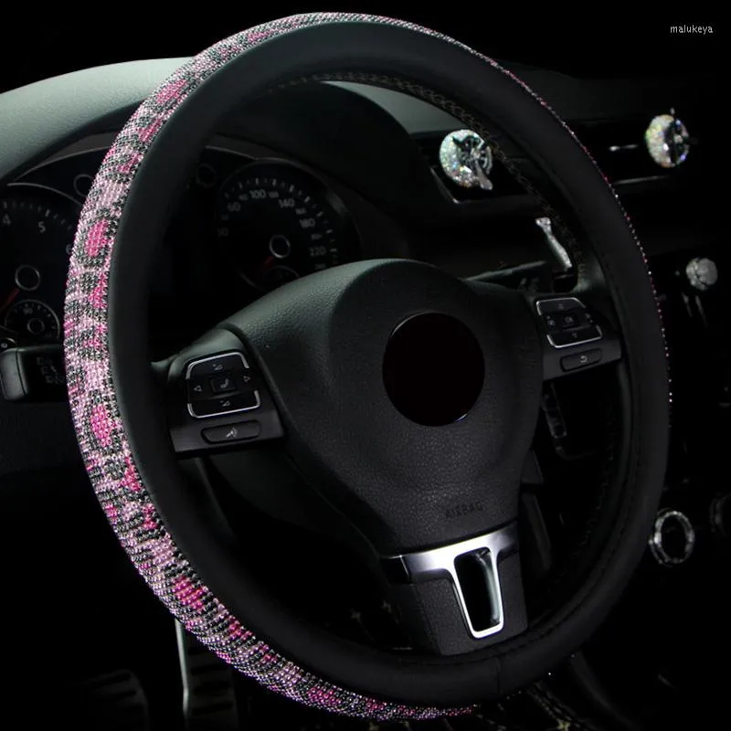 Steering Wheel Covers Four Seasons Universal Diamond Car Cover for 37-38 CM 14.5 "-15" M Size Braining on the Auto Parts