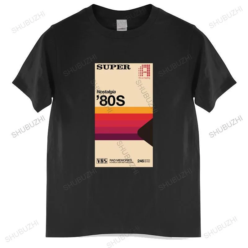 Men's T-Shirts men brand teeshirt Super Tape T Shirt 1980s the eighties retro vhs movies film funny nostalgia 80's Mens T-shirt Euro size TOPS 230321