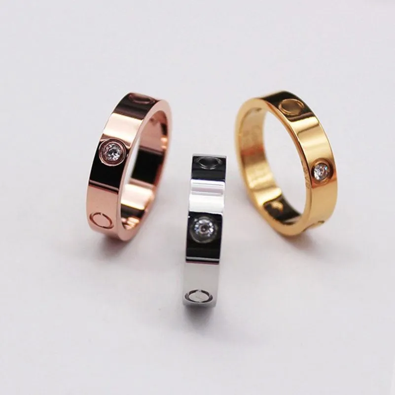 High Polished Classic Designer Women Love Rings 3 Color Stainless Steel Couple Rings Fashion Design Women Jewelry