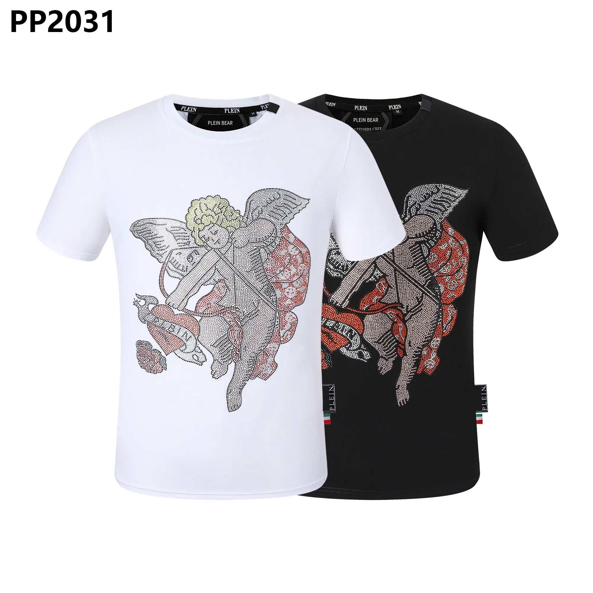 24SS Plein Bear T-shirt Herenontwerper T-shirts Brandkleding Rhinestone PP Skull Men T-shirt Ronde nek