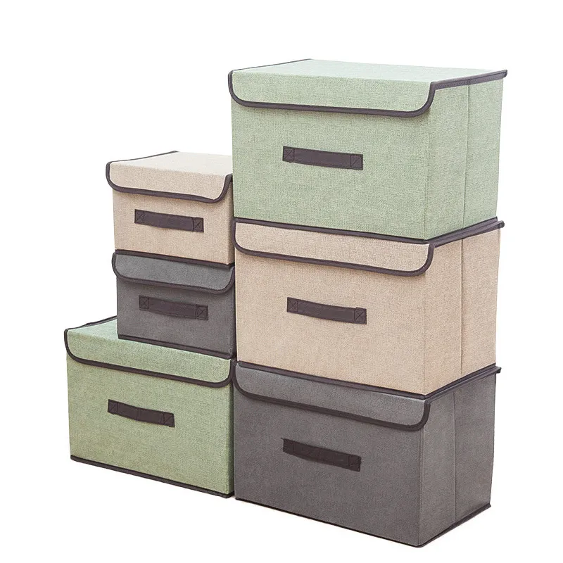 Boîtes De Rangement Poubelles Grande Boîte De Rangement Avec Couvercle Chambre Étagère Armoire Vêtements Jouet Chaussures Articles Divers Organisateur Pliant Tissu Boîte Pliable Pour Objets 230321