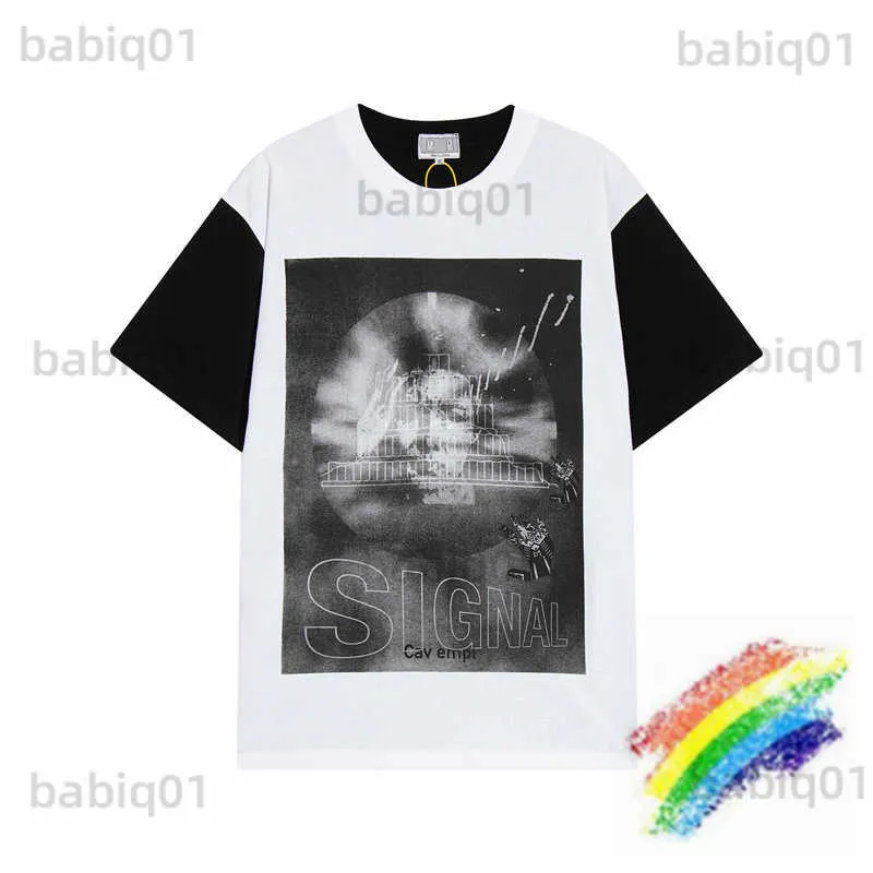 Men's T-Shirts Patchwork Cav Empt T Shirt Men Women Vintage CD Poster Print CAVEMPT C.E T-shirt Tee T230321