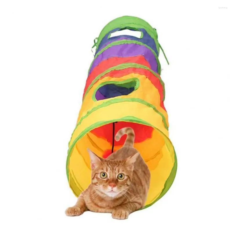 Cat Toys Innovative Aandmakelijk Mooie Mooie Multicolor Diding Training Cats Puppy House Tunnel voor woonkamer huisdier